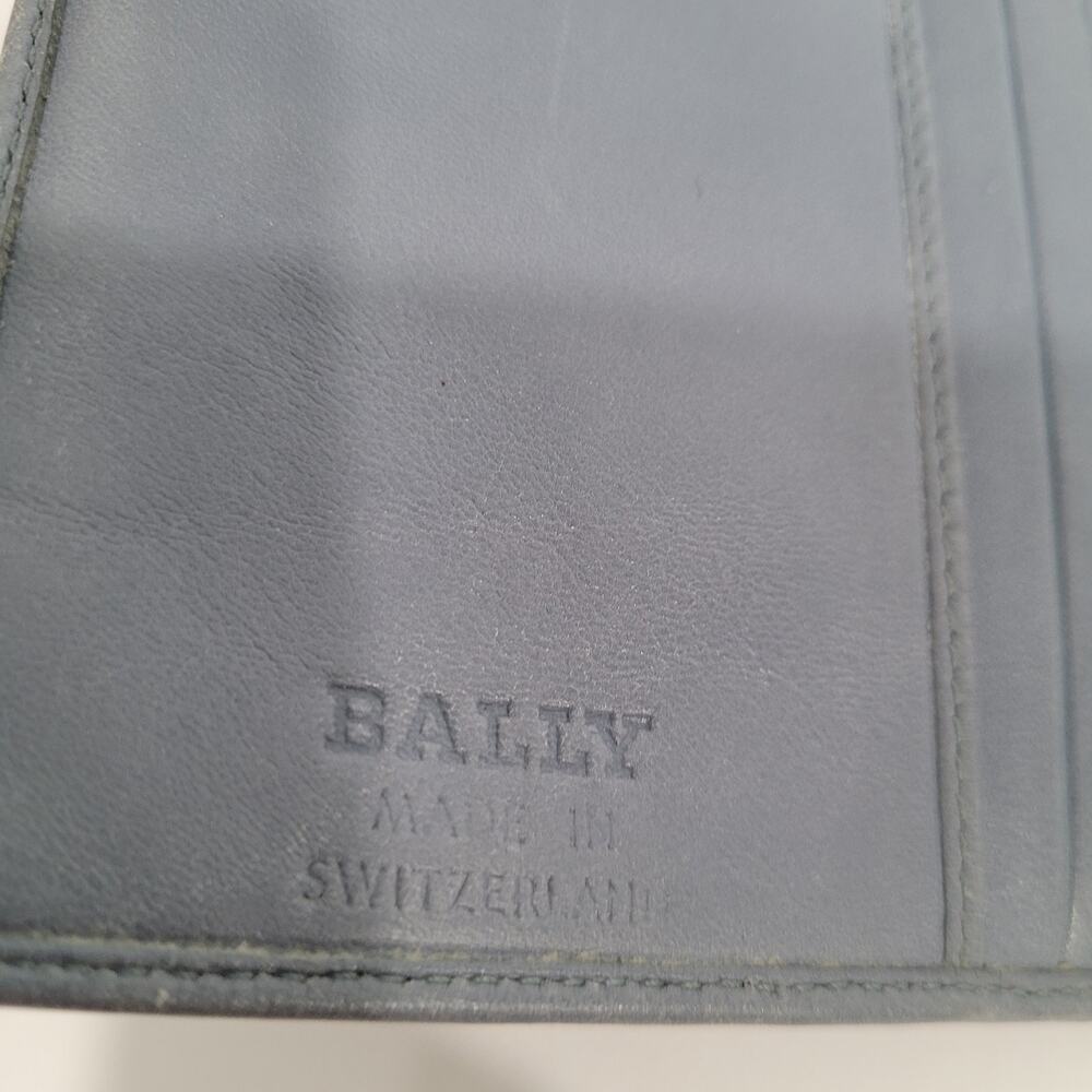 Bally Switzerland Wallet‎ Organizer Blue Large Leather Clutch Clasp Striped Logo - Picture 7 of 15